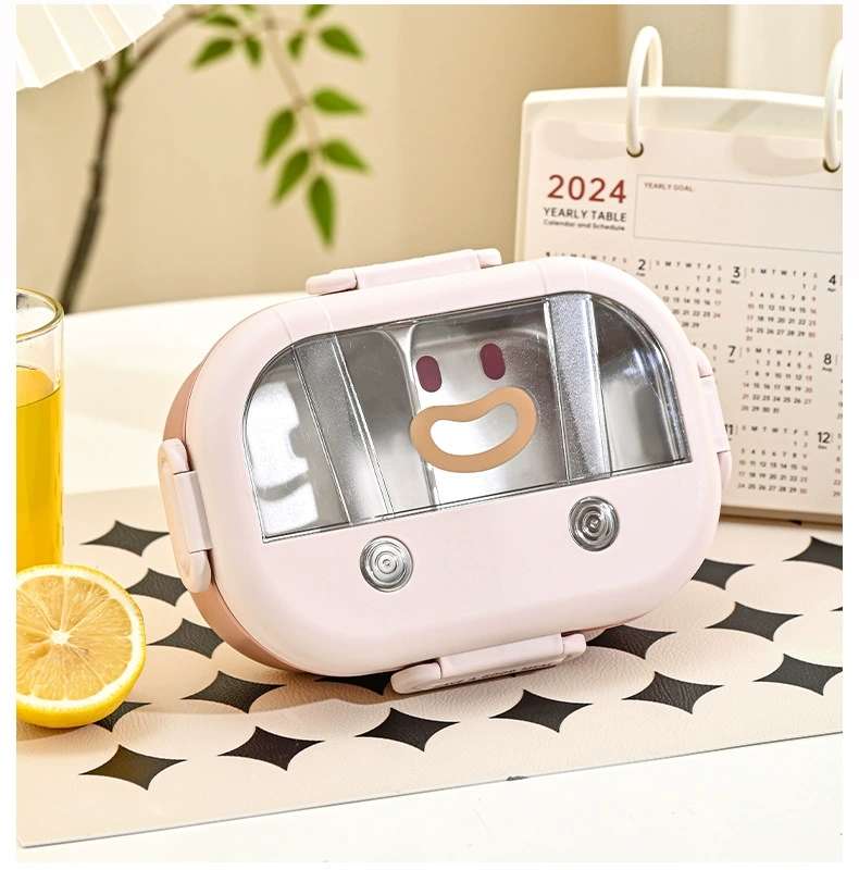 M73-9971 fresh and light color lunch box, 304 stainless steel double-layer heat and cold preservation material children's lunch box detail image 10