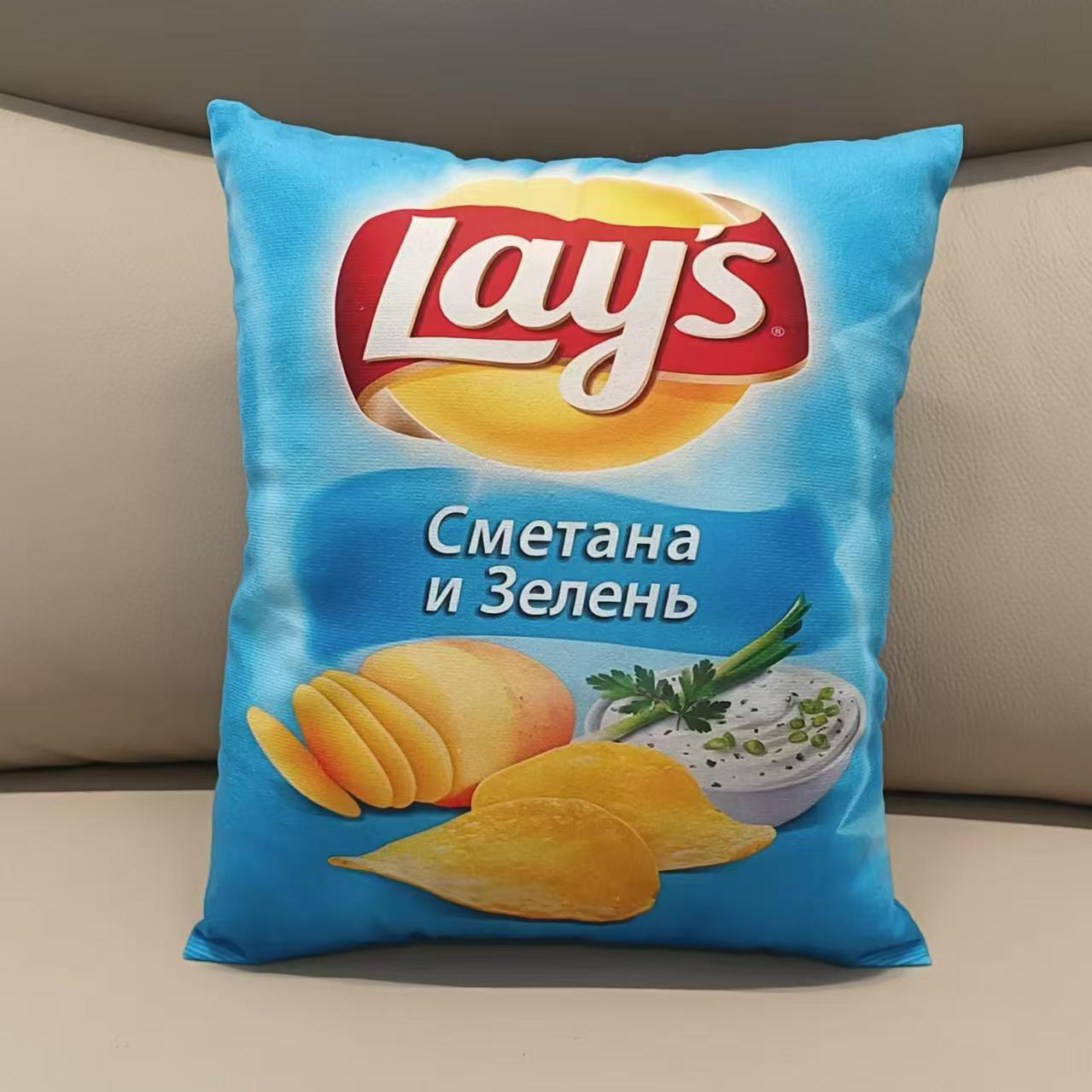 仿真抱枕皮壳抱枕套膨化食品薯条虾片小靠垫靠枕来样定制工厂直销M豆乐事
