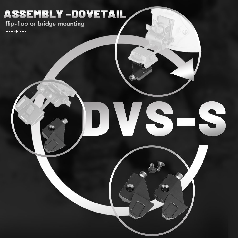 DVS-S NVG Bridge Arm Assembly Aluminum Dovetail Shoes for AN/PVS-14 Night Vision Monocular Bridging Binocular Helmet Mounting details Picture