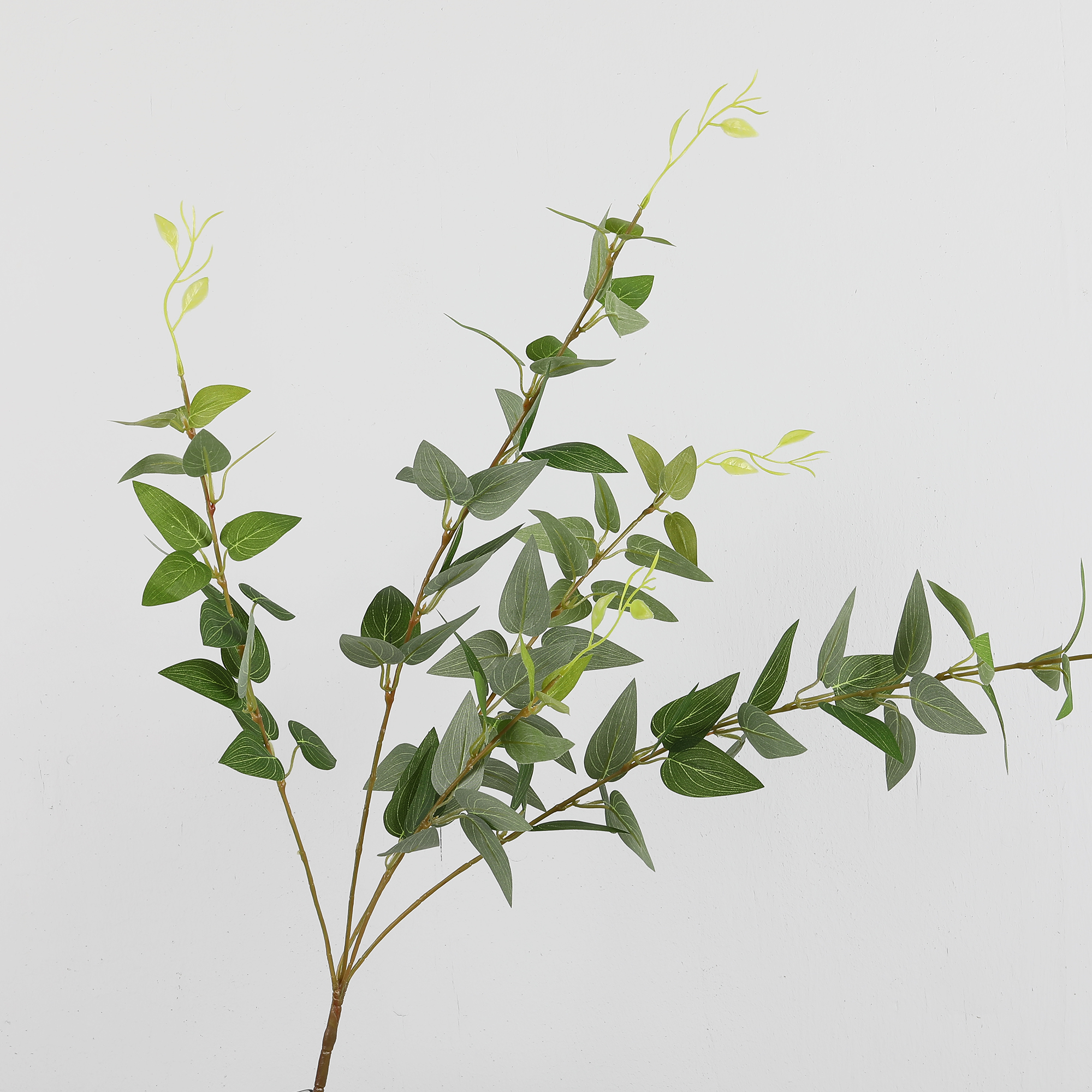 Artificial green plants: 5-head iron wire lotus leaves, artificial green leaf branches, decorative landscaping, home and wedding decoration Specification image