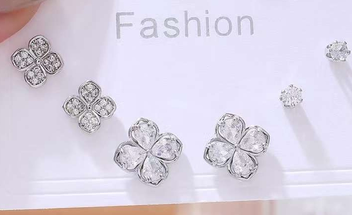 时尚精致三对925耳钉耳钉