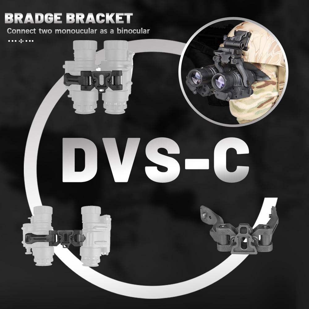 DVS-C Nylong Bridge Bracket Dual J-Arm Mount for AN/PVS-14 Round Screen Night Vision Binocular Bridging NVG Field of View Adjust details Picture