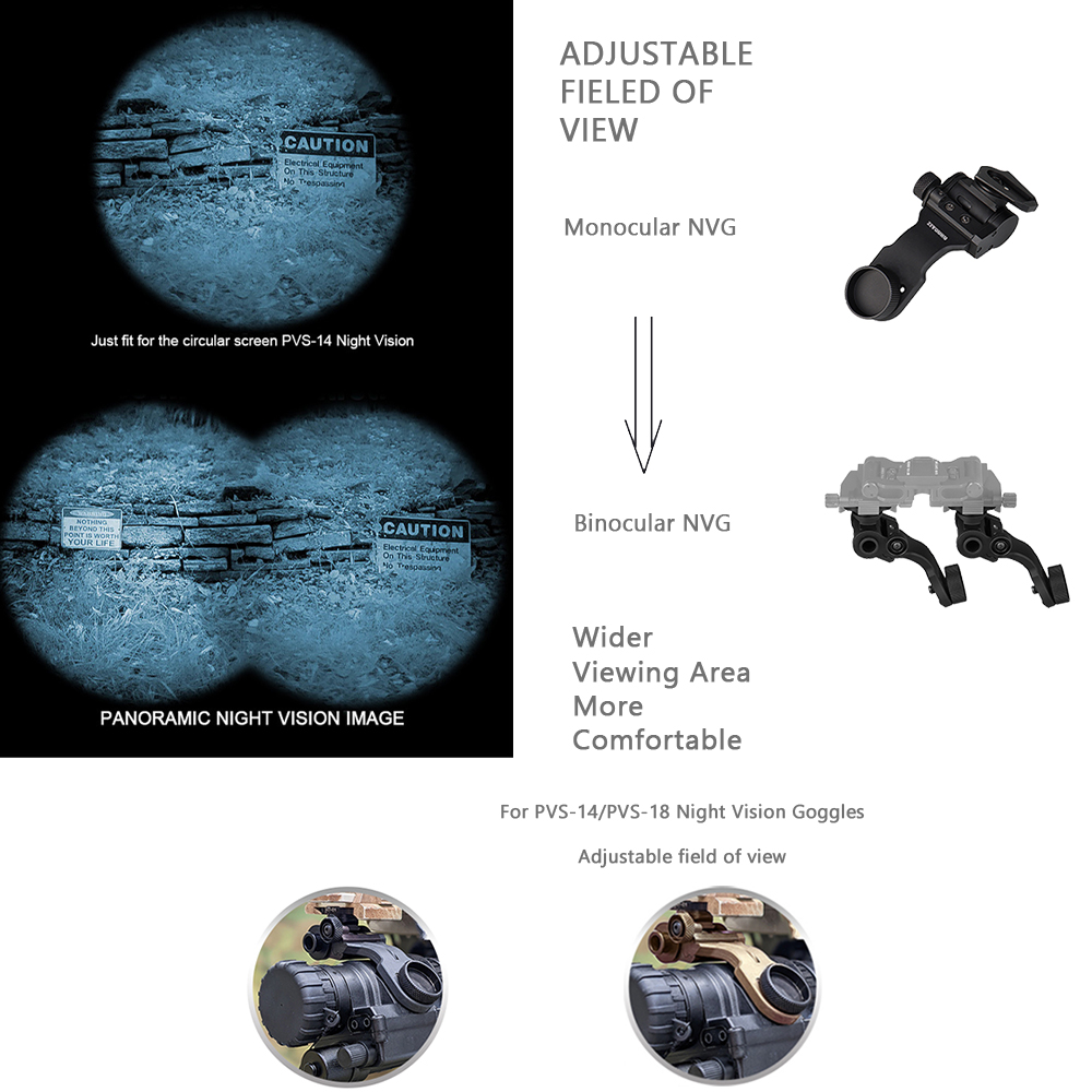 PVS-ZJ G24 Dovetail Bracket J-arm Mount for PVS-14 Helmet Night Vision Device Matel Material Upgrade NVG J-arm Mount Accessories Item Picture