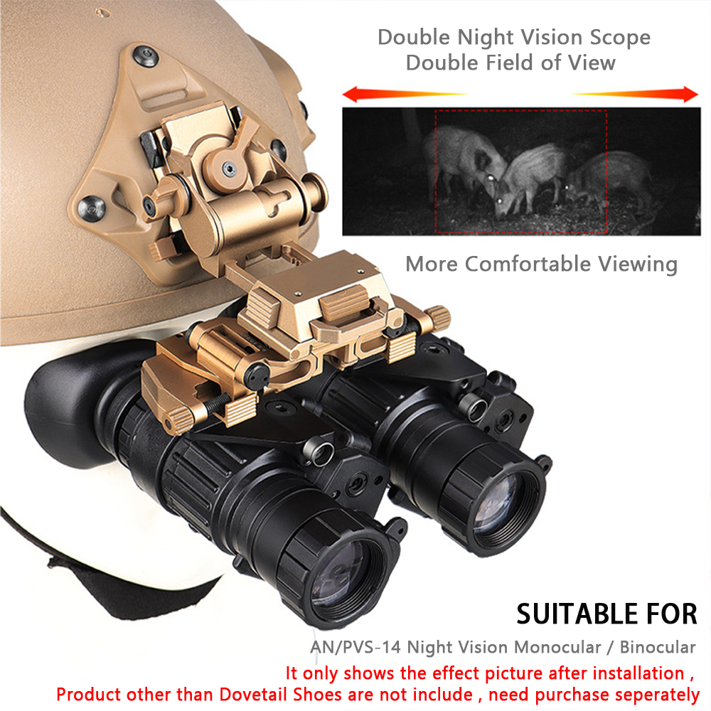 DVS-S NVG Bridge Arm Assembly Aluminum Dovetail Shoes for AN/PVS-14 Night Vision Monocular Bridging Binocular Helmet Mounting Item Picture