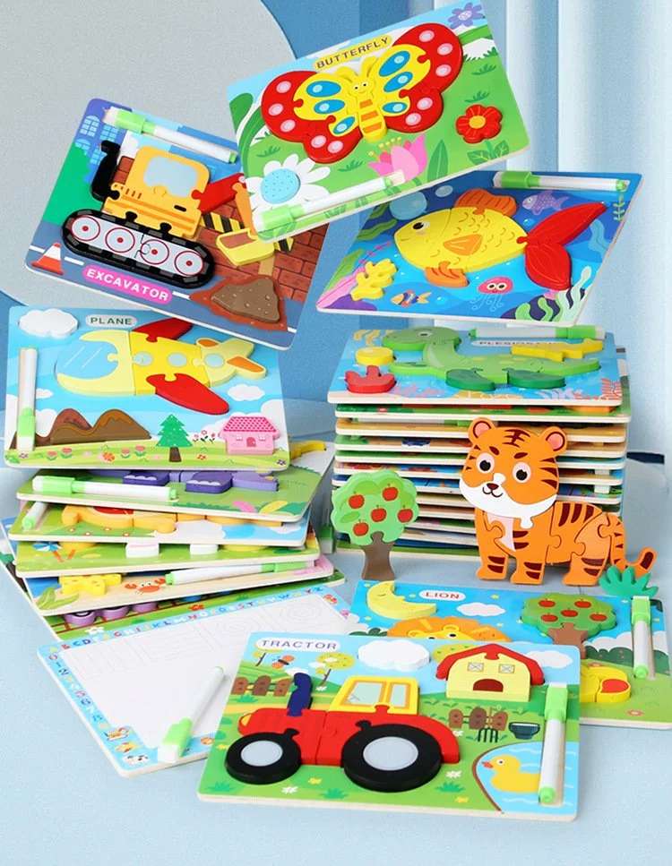 Xinlei Toys Children's Educational Puzzles, Early education wooden toys, brain-stimulating development enlightenment puzzles, Creative toys, Stress-relieving, creative toys, stress-relieving, creative toys, stress-relieving detail image 2