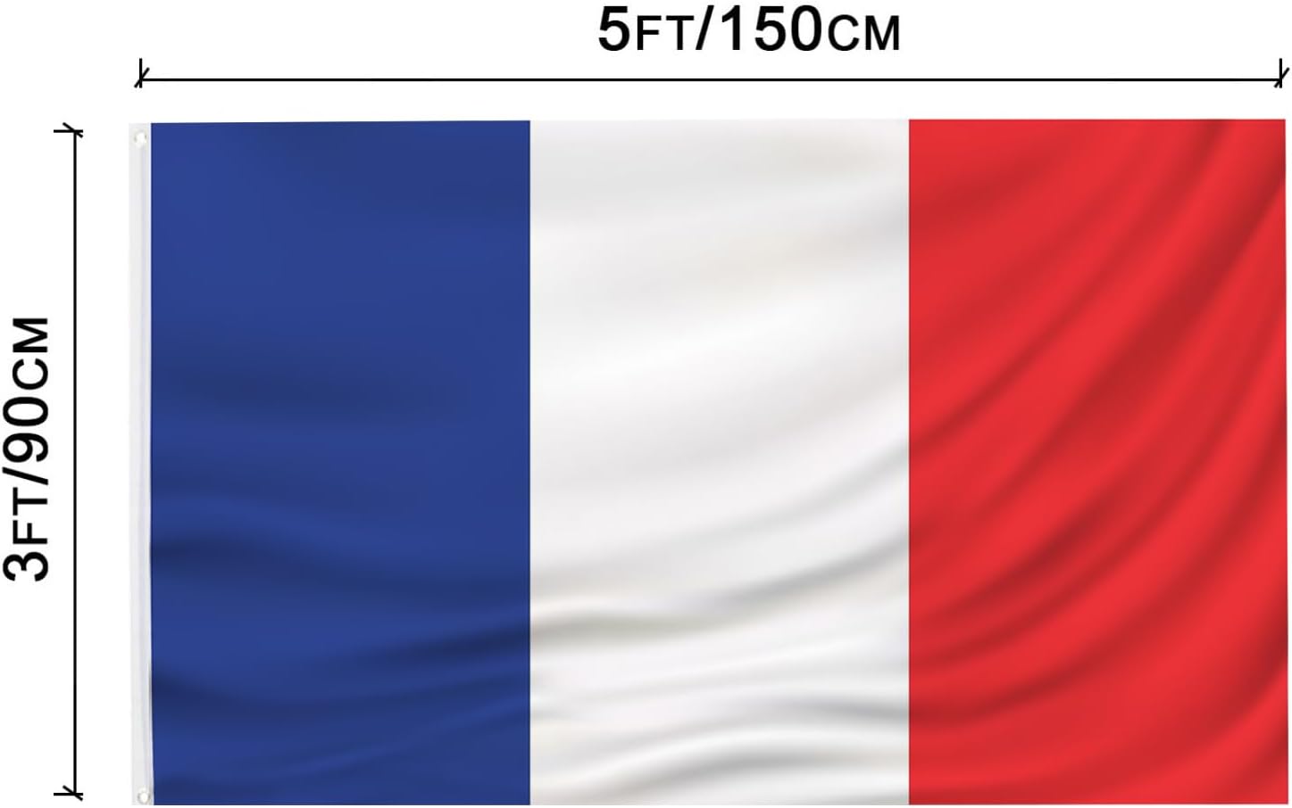 法国国旗现货90*150cm3*5Ft涤纶旗子厂家french旗帜批发细节图