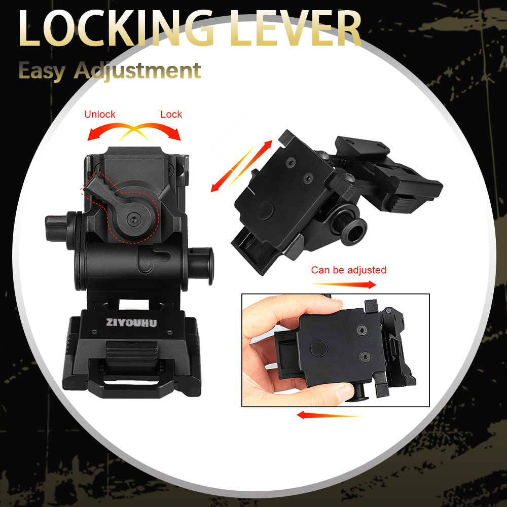 ZIYOUHU DVS-D New NVG Helmet Mount Accessories for L4G24 Dovetail PVS-15, PVS-18 Night Vision Monocular Binoculars Head Mounted Specification drawing