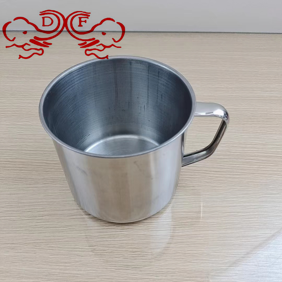 DF68807 stainless steel cup, kindergarten water cup, mouthwash cup, thickened single-layer tea caddy with handle, DF TRADINGHOUSE Specification image