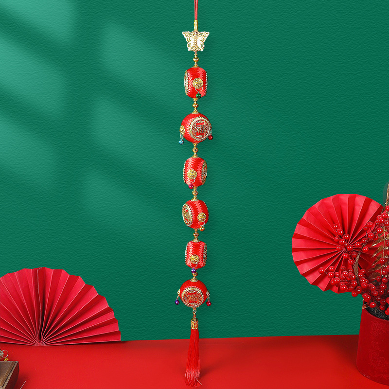 新年七彩鼓系列灯笼串 装饰挂件婚房客厅卧室新房布置装饰用品产品图