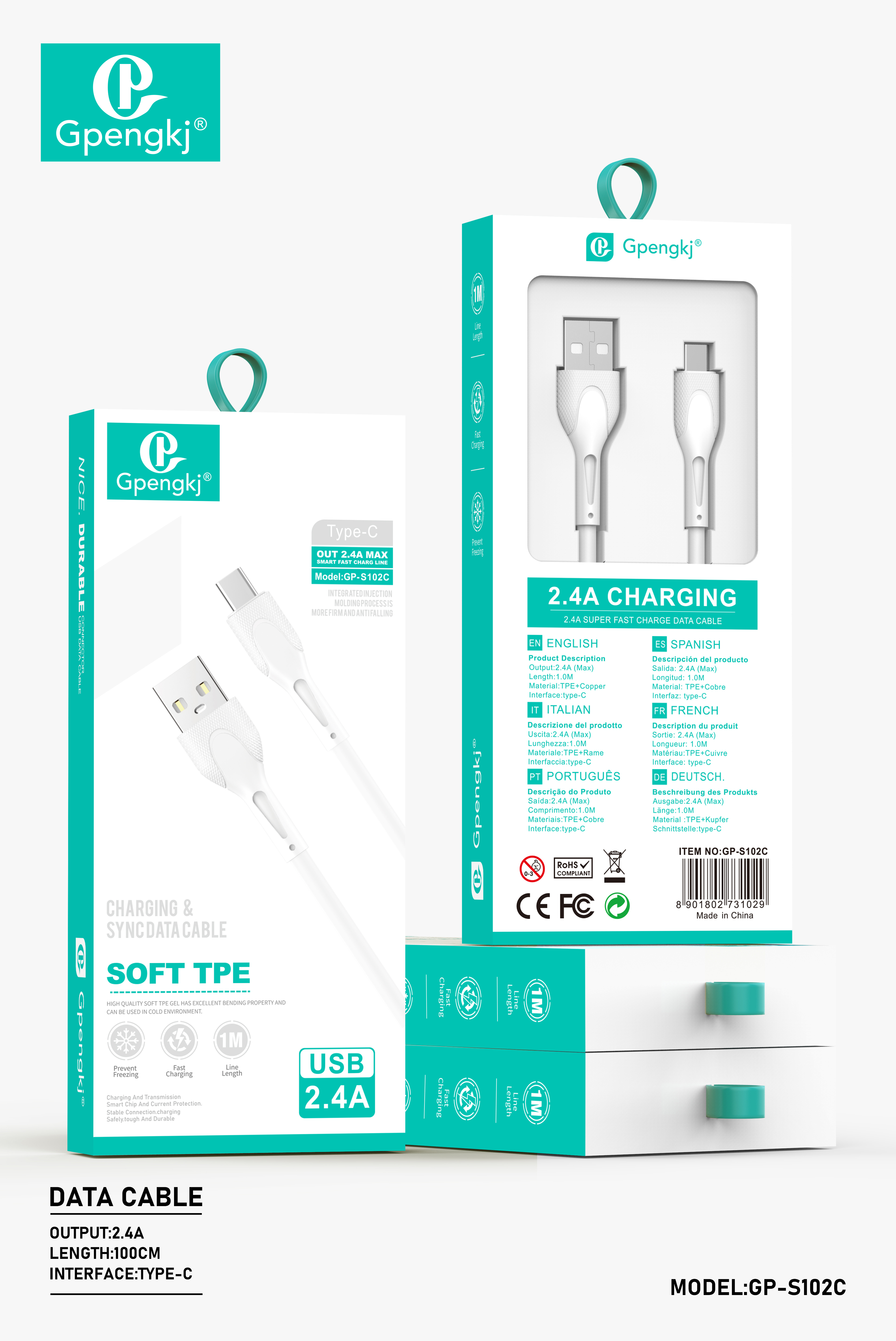 Data Cable Usb Charger Cable Fast Charge Data Cable For Apple Huawei Type-C Android V8 Mobile Phone Cable (Price Negotiable)