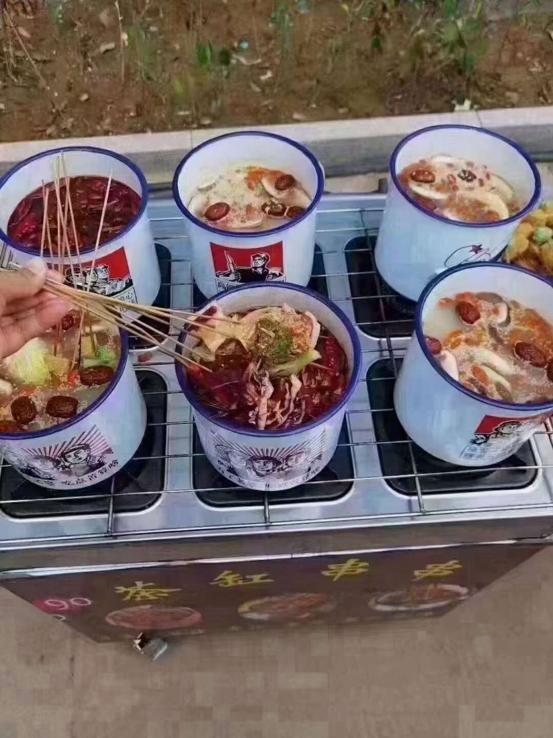 茶缸串串摆摊网红创业推车麻辣烫关东煮机夜市摆摊煤气小吃车设备 茶缸串串摆摊网红小推车煤气专用灶火锅麻辣烫关东煮机全套摆摊详情图4