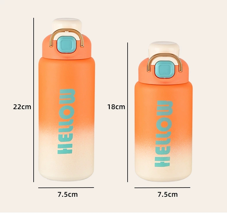 Z37-81042024 New gradient stainless steel insulated cup, high appearance level for girls, straw cup, insulated and cold preservation pot detail image 12