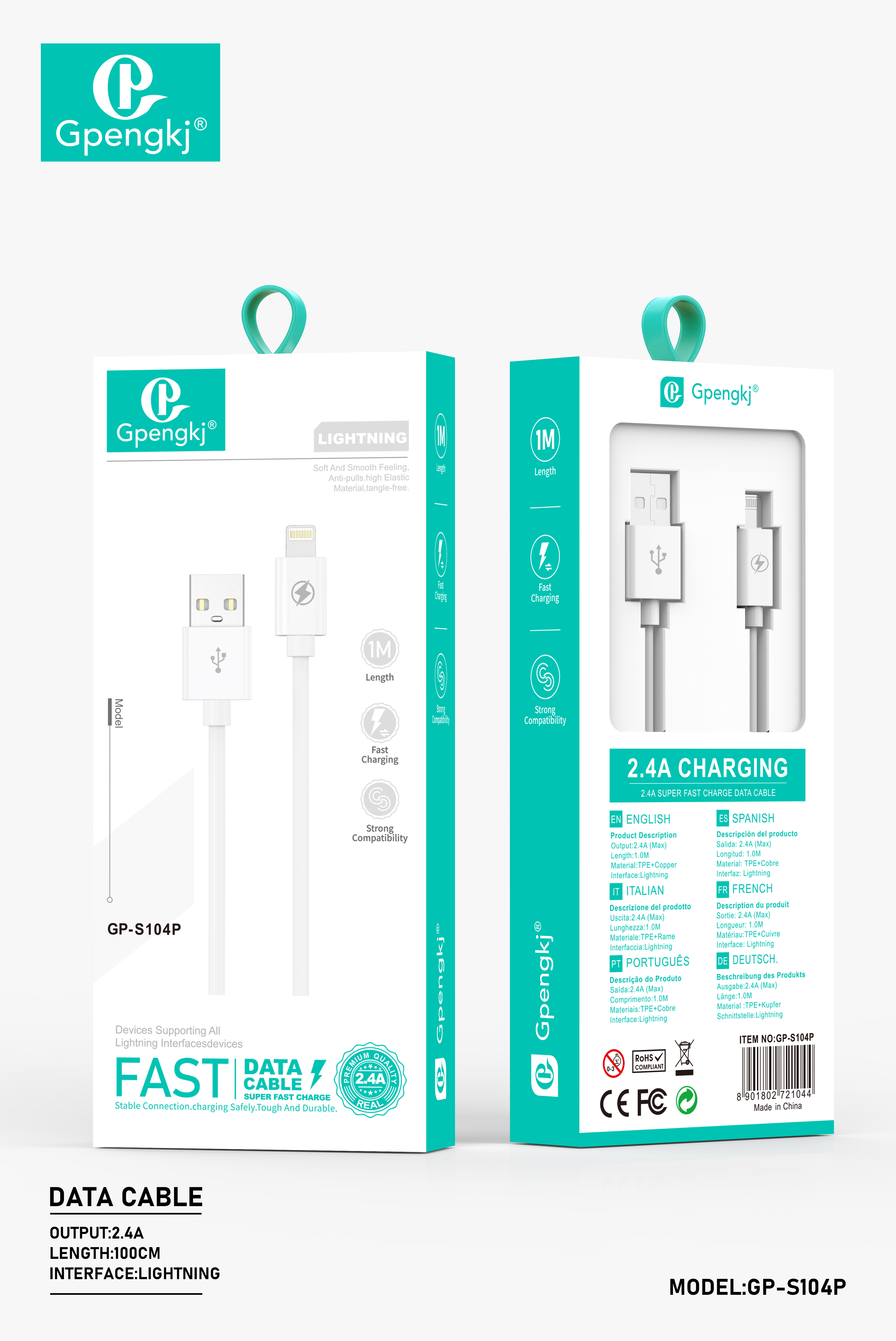 Fast Charge Data Cable Usb Charger Cable Fast Charge Data Cable For Apple Huawei Type-C Android V8 Mobile Phone Cable (Price Negotiable) details Picture
