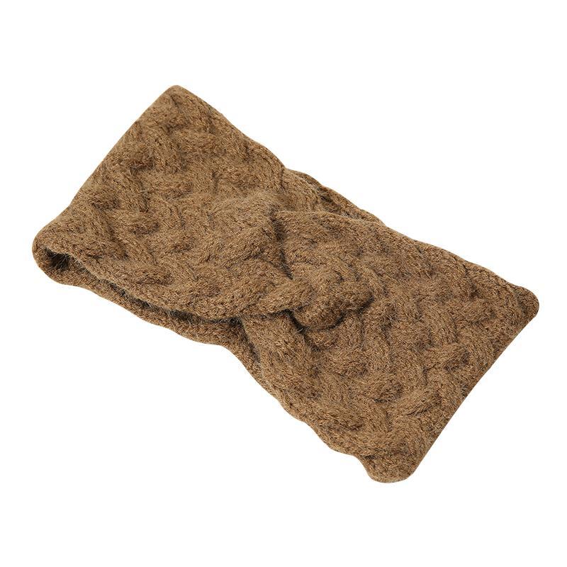 Woolen cross headband for women, Korean Instagram sporty outdoor knitted headwear, popular wide-edge facial cleansing headband, anti-slip headband detail image 2