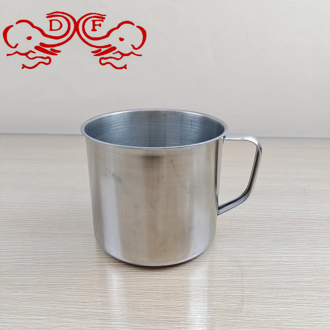 DF68807 stainless steel cup, kindergarten water cup, mouthwash cup, thickened single-layer tea caddy with handle, DF TRADINGHOUSE