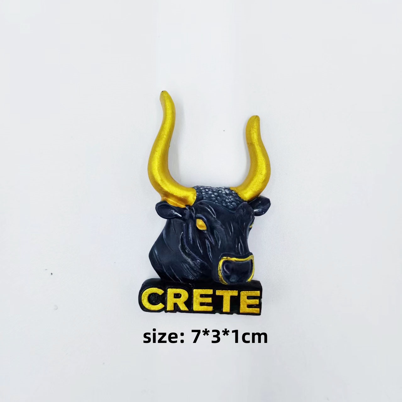 Grecia CRETE creta bullhead pegamento refrigerador egeo pintado a mano recuerdos de viaje pegamento refrigerador de resina Item Picture