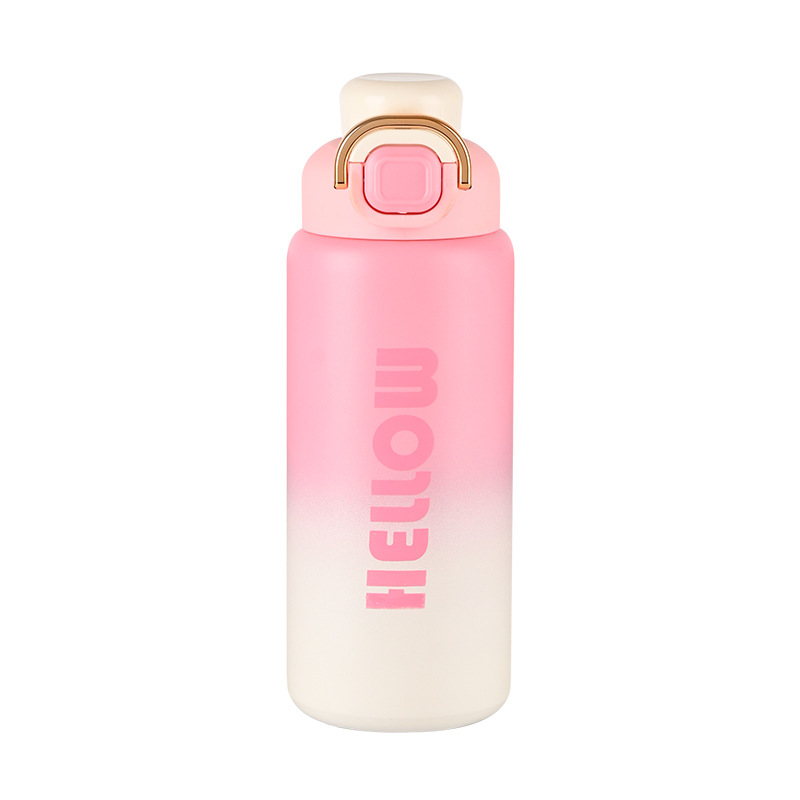 Z37-81042024 New gradient stainless steel insulated cup, high appearance level for girls, straw cup, insulated and cold preservation pot Item Picture