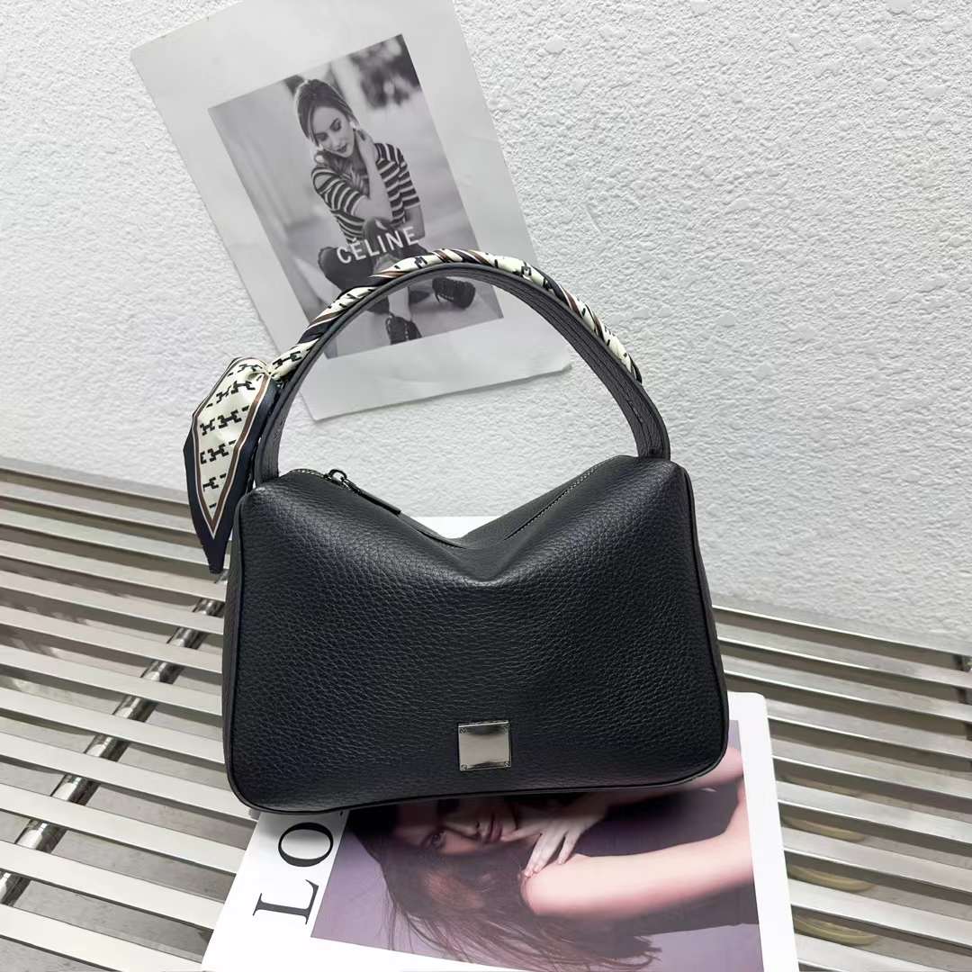 Fashionable women's leather bag, elephant grey vegetable basket bag, women's bag, top layer cowhide single-shoulder bag, women's crossbody fashionable women's luxury imitation men's bag, men's 2024 simple elephant grey vegetable basket bag, elephant grey vegetable basket bag Specification image