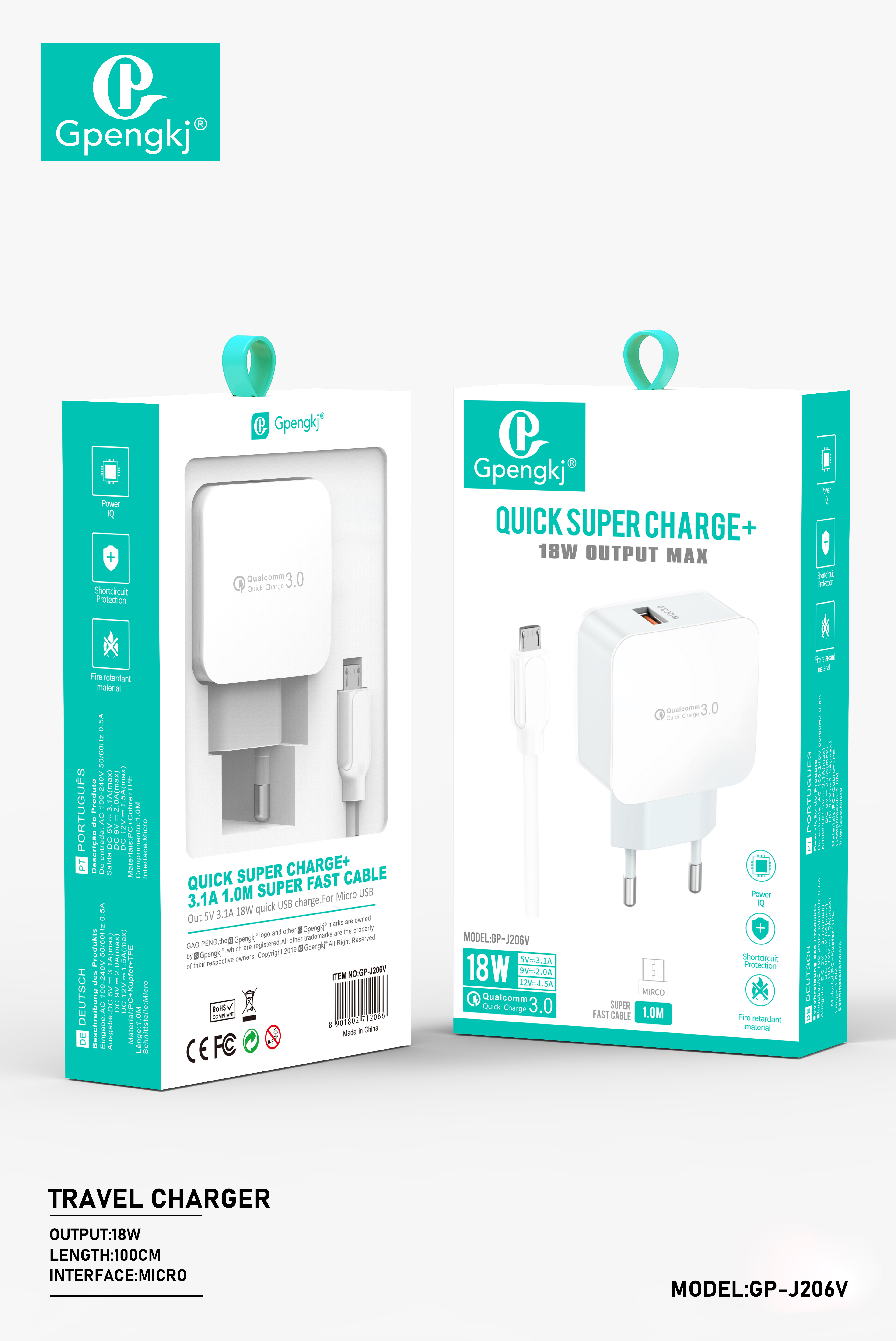 Qc3.0 Fast Charging Electrical Plug Super Fast Charging 18W Charging Head Usb Interface Fast Charging Head Data Cable Set For Android Apple Huawei Oppo Xiaomi Glory (Price Negotiable) Application Scenario