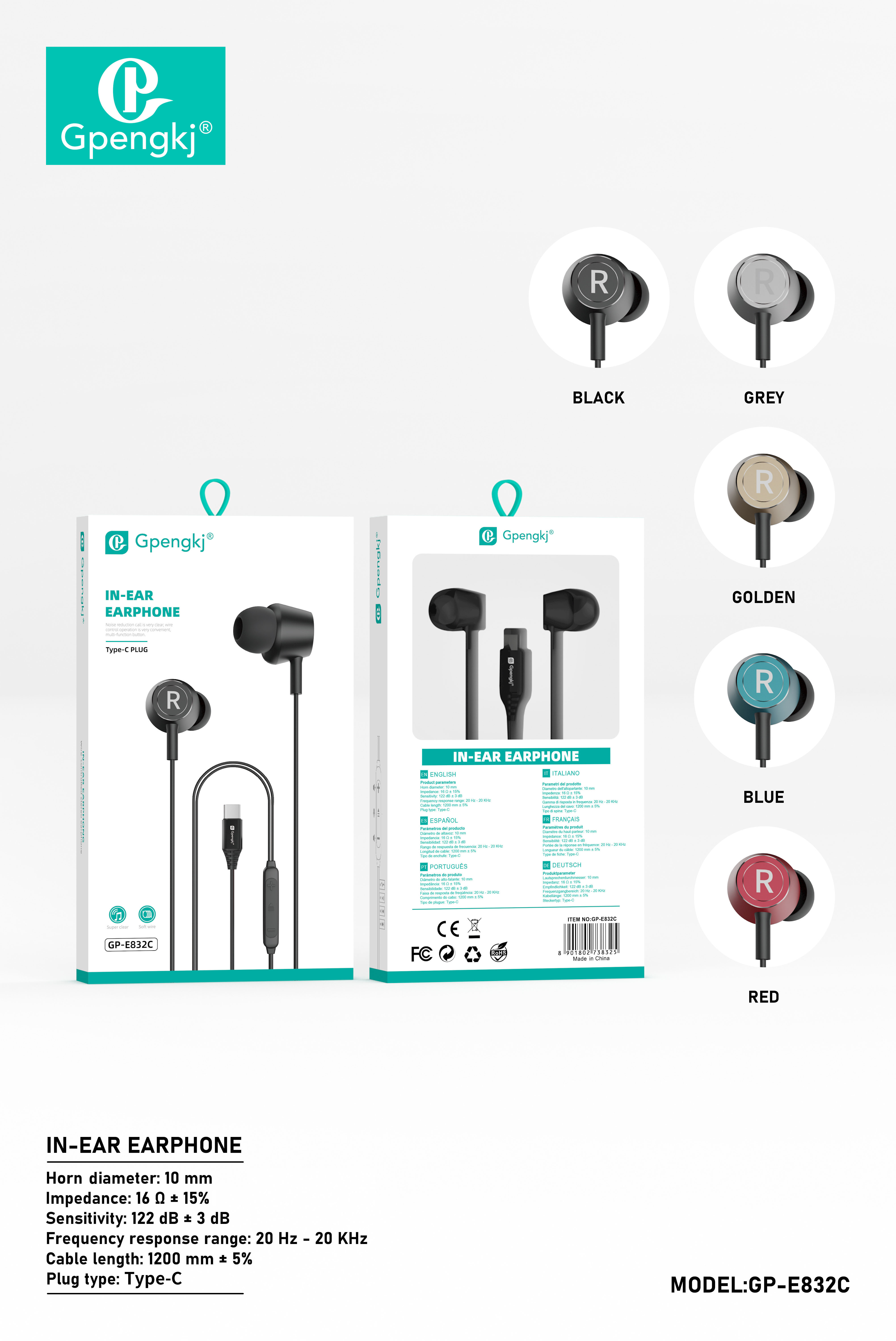 Apple Type-C Interface In-Ear Metal Heavy Bass Singing With Microphone Mobile Phone Earbuds Computer Sports Universal (Price Negotiable)