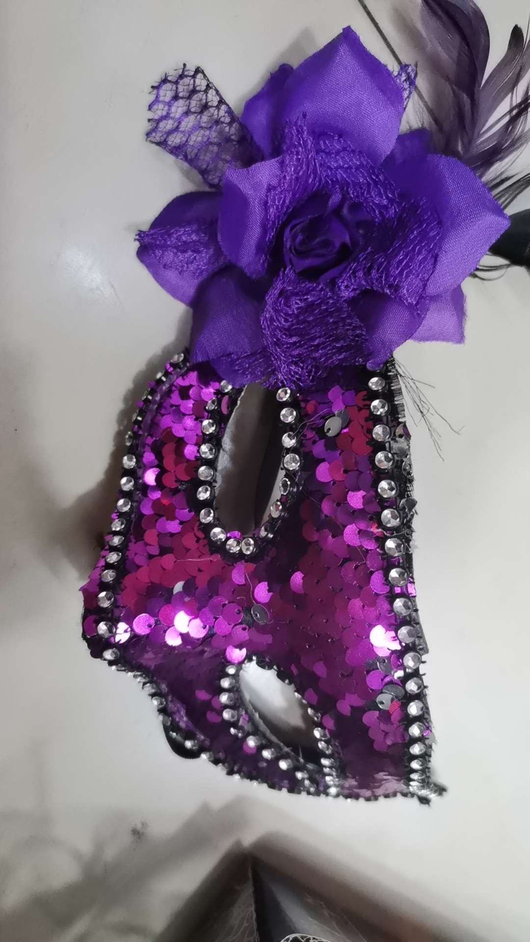 万圣节蕾丝舞会面具 塑料镂空狐狸面具 半脸威尼斯面具产品图