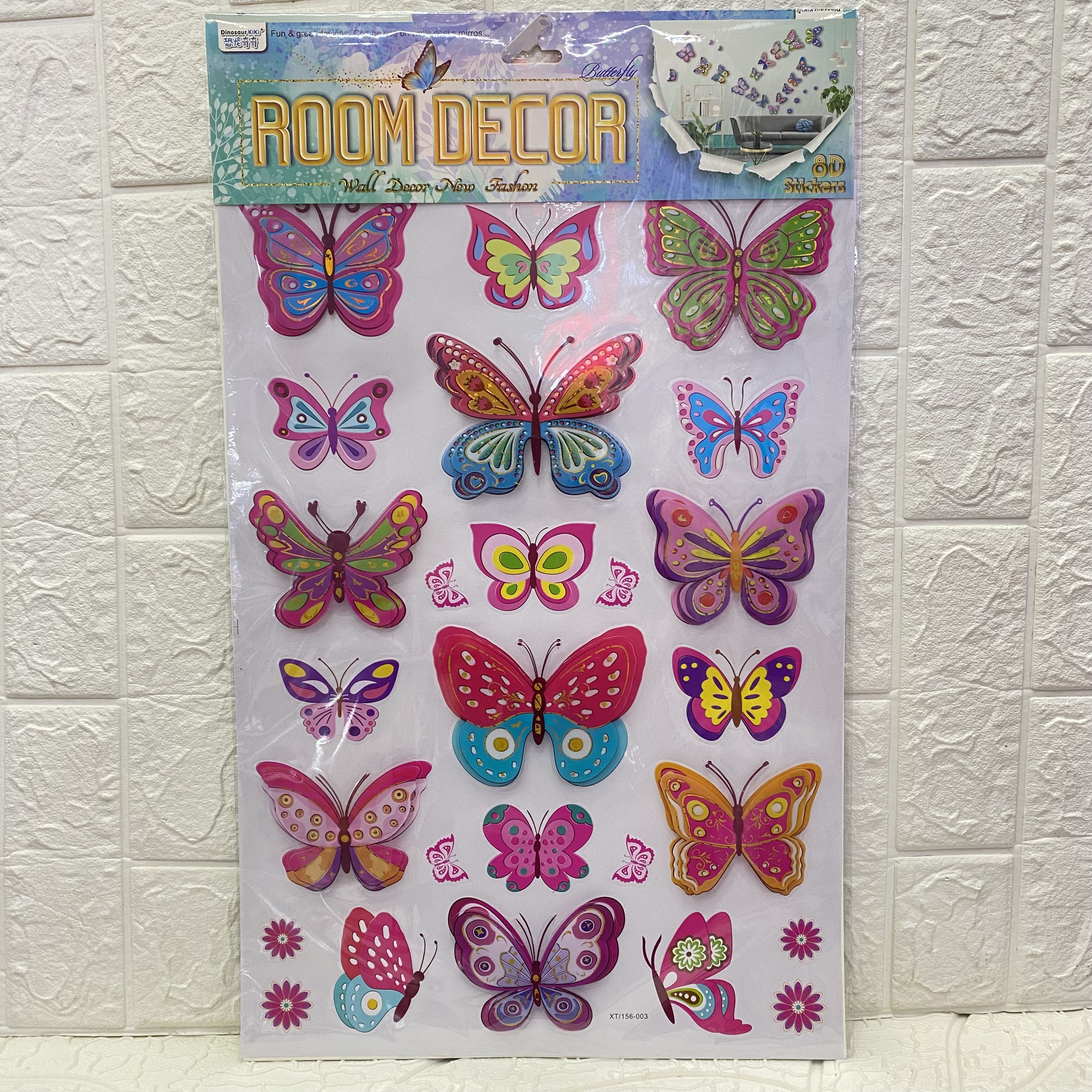 8D Three-dimensional Butterfly wall stickers, 8D three-dimensional layered wall stickers, 12 types of living room wall decoration wall stickers details Picture