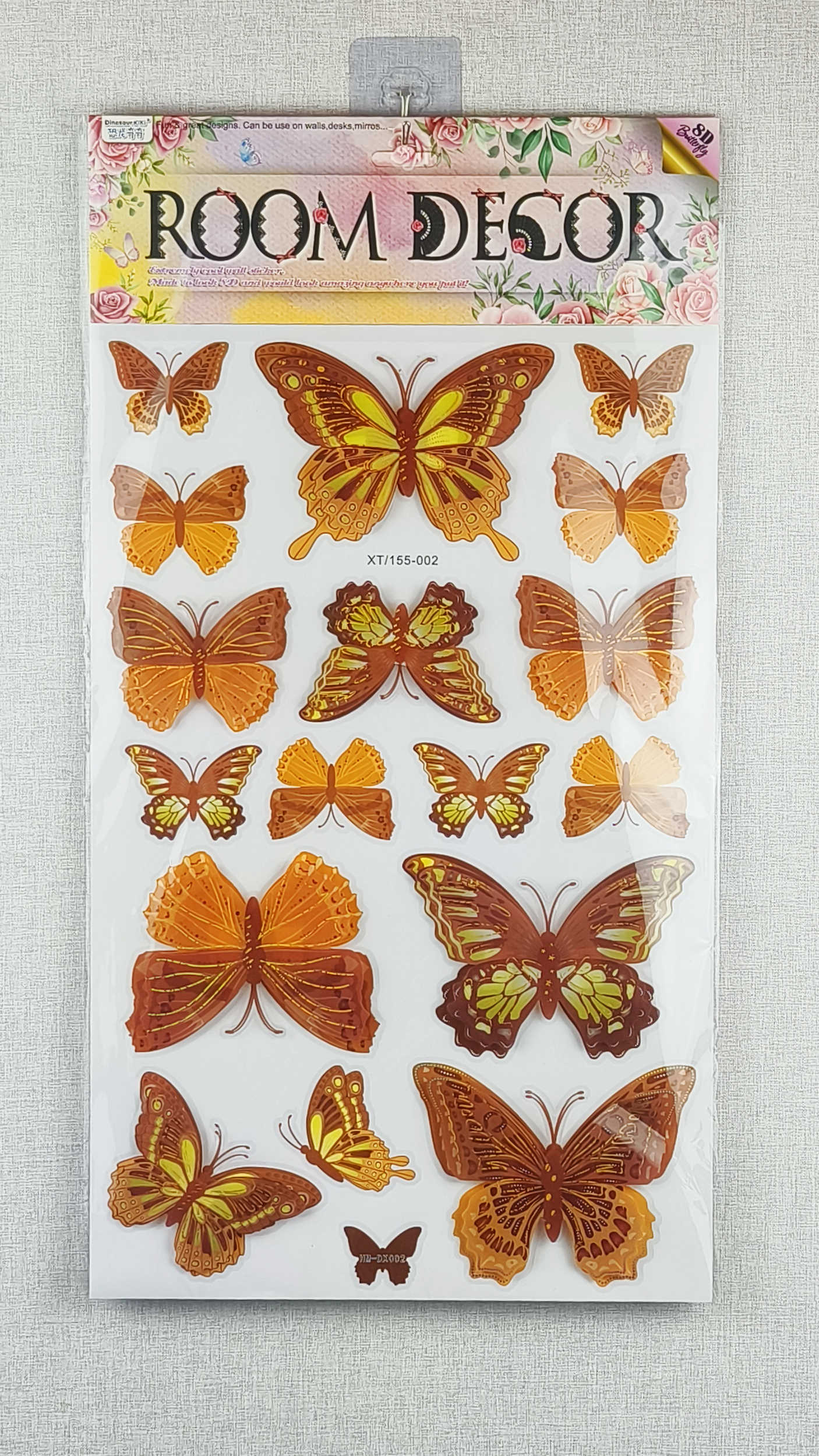 8D three-dimensional butterfly wall stickers, gold-embossed three-dimensional multi-layer wall stickers, 12 types of living room wall decoration wall stickers Item Picture