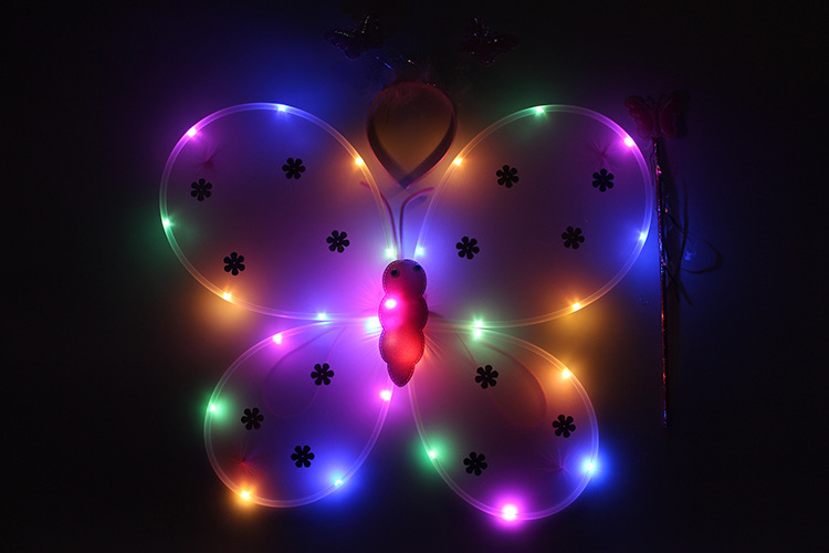 蝴蝶翅膀发光创意礼品套装 三件套儿童节礼物工艺品 摆件 七夕礼物 独特永生花设计 美观实用礼品盒装七夕礼物产品图