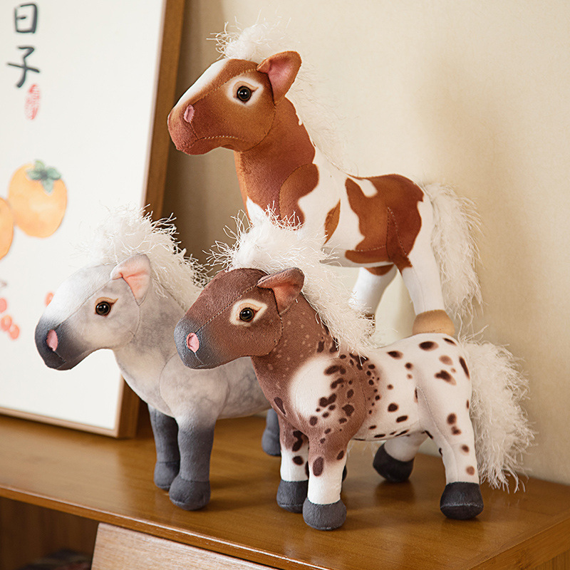 Simulated little horse plush toys, little horse dolls, kindergarten baby cloth dolls, photography teaching props Specification image