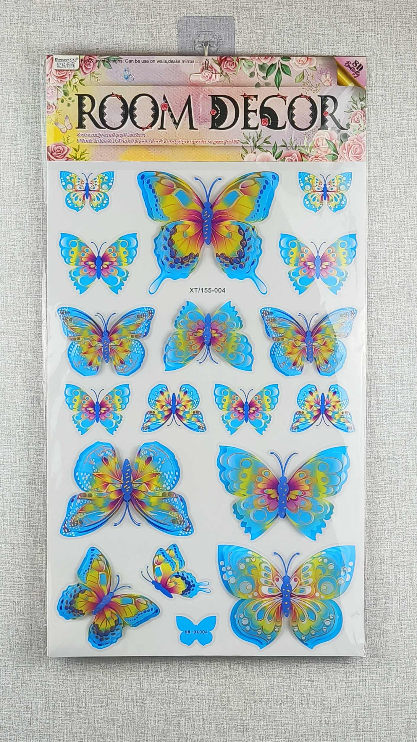 8D three-dimensional butterfly wall stickers, gold-embossed three-dimensional multi-layer wall stickers, 12 types of living room wall decoration wall stickers details Picture