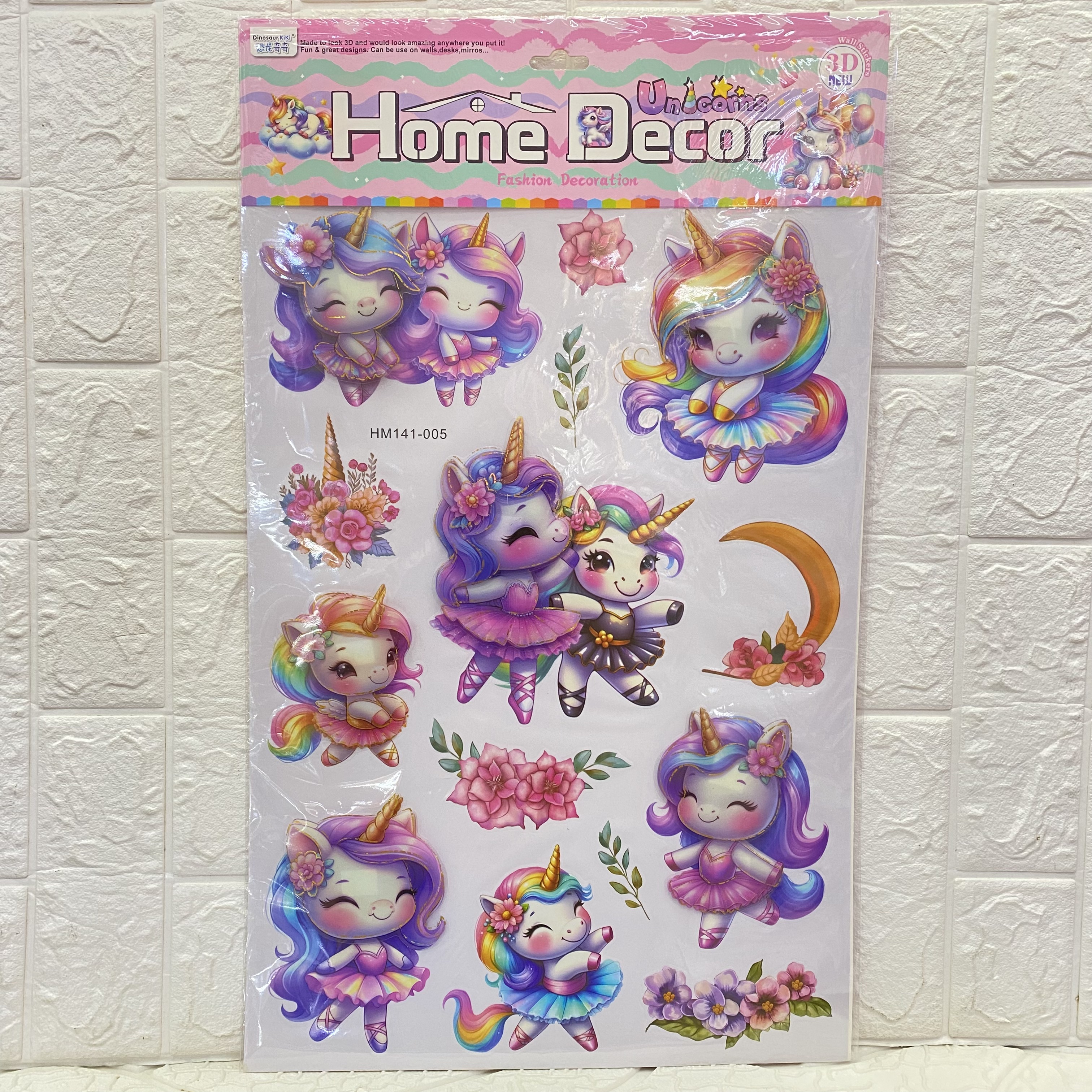 8D cartoon wall stickers, layer upon layer, 3D stereoscopic cartoon unicorn children's decorative stickers, home room, layer upon layer wall stickers Application Scenario