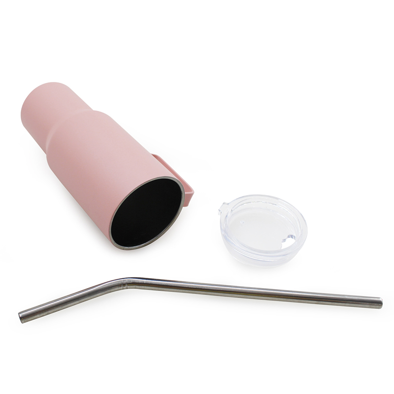 新款双层不锈钢透明盖咖啡杯带吸管5oz手柄杯便携汽车杯派对杯产品图