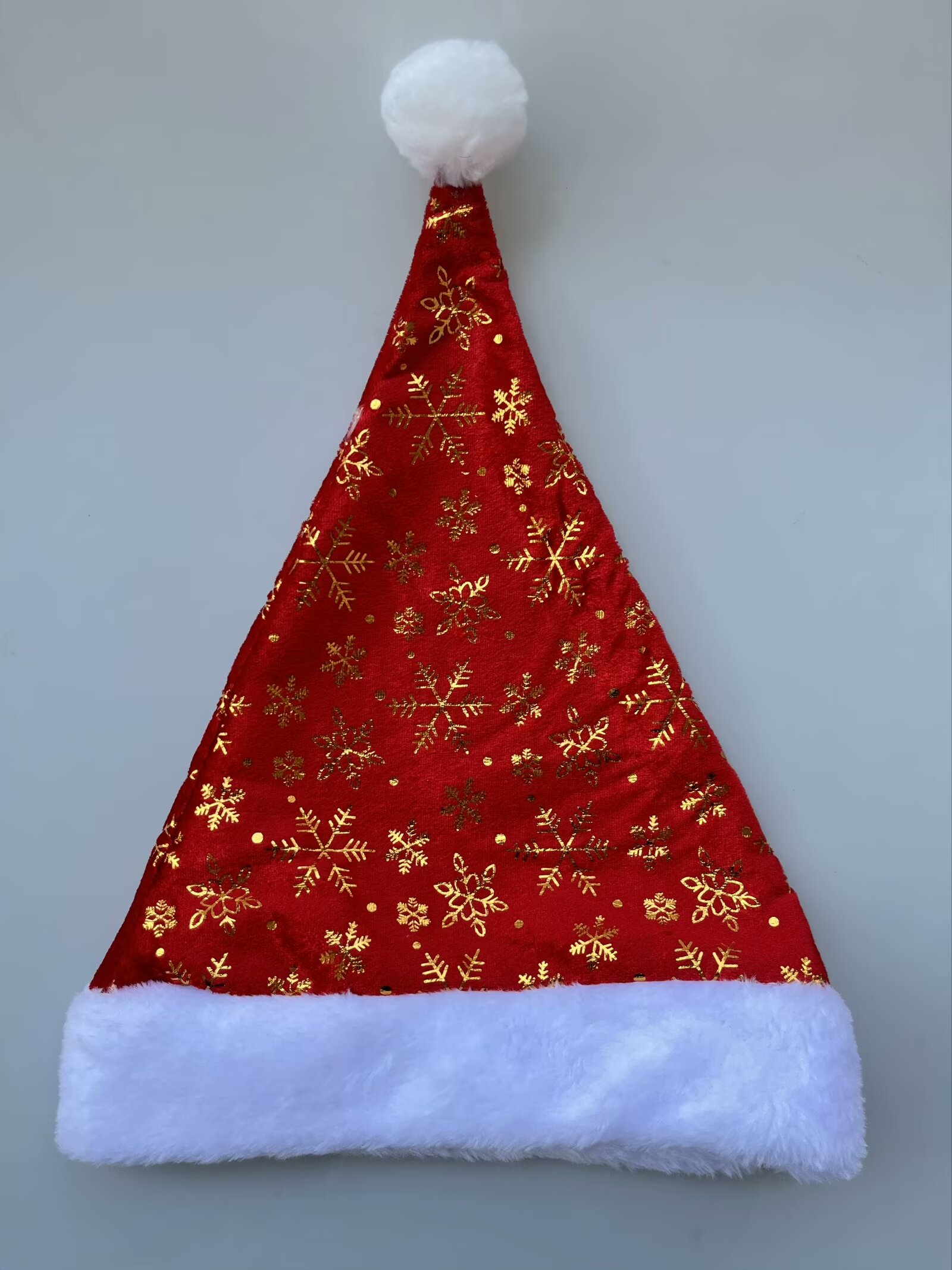 Christmas hats, children's gilded snowflakes, music festival costumes, accessories, headwear, plush fabric, Santa Claus hats Specification image