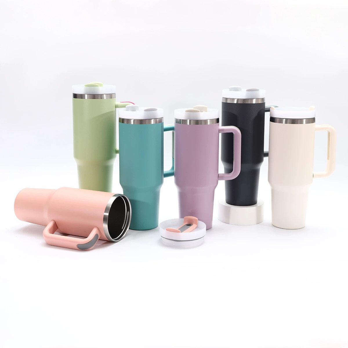 S98-YHSQ7451 Cross-border stainless Steel second-generation 40oz handle cup, 304 car cup, vacuum double-layer portable straw, insulated ice cup details Picture