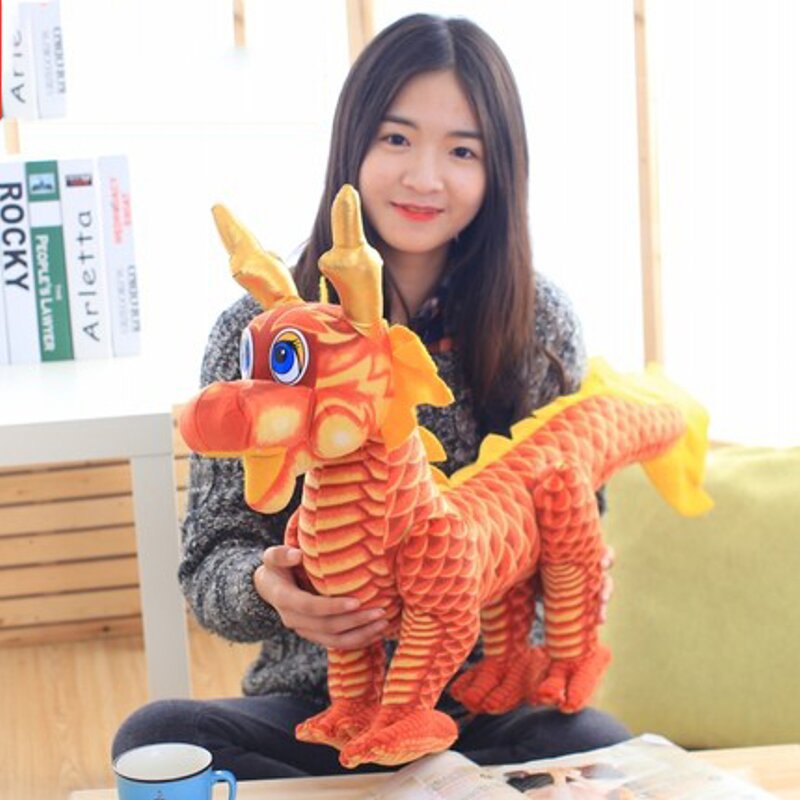 Traditional Chinese dragon plush toys, big dragon figurines, Dragon Year zodiac dolls, cloth dolls, factory direct sales, plush toys, dolls, small animal plush toys, dolls pic 2