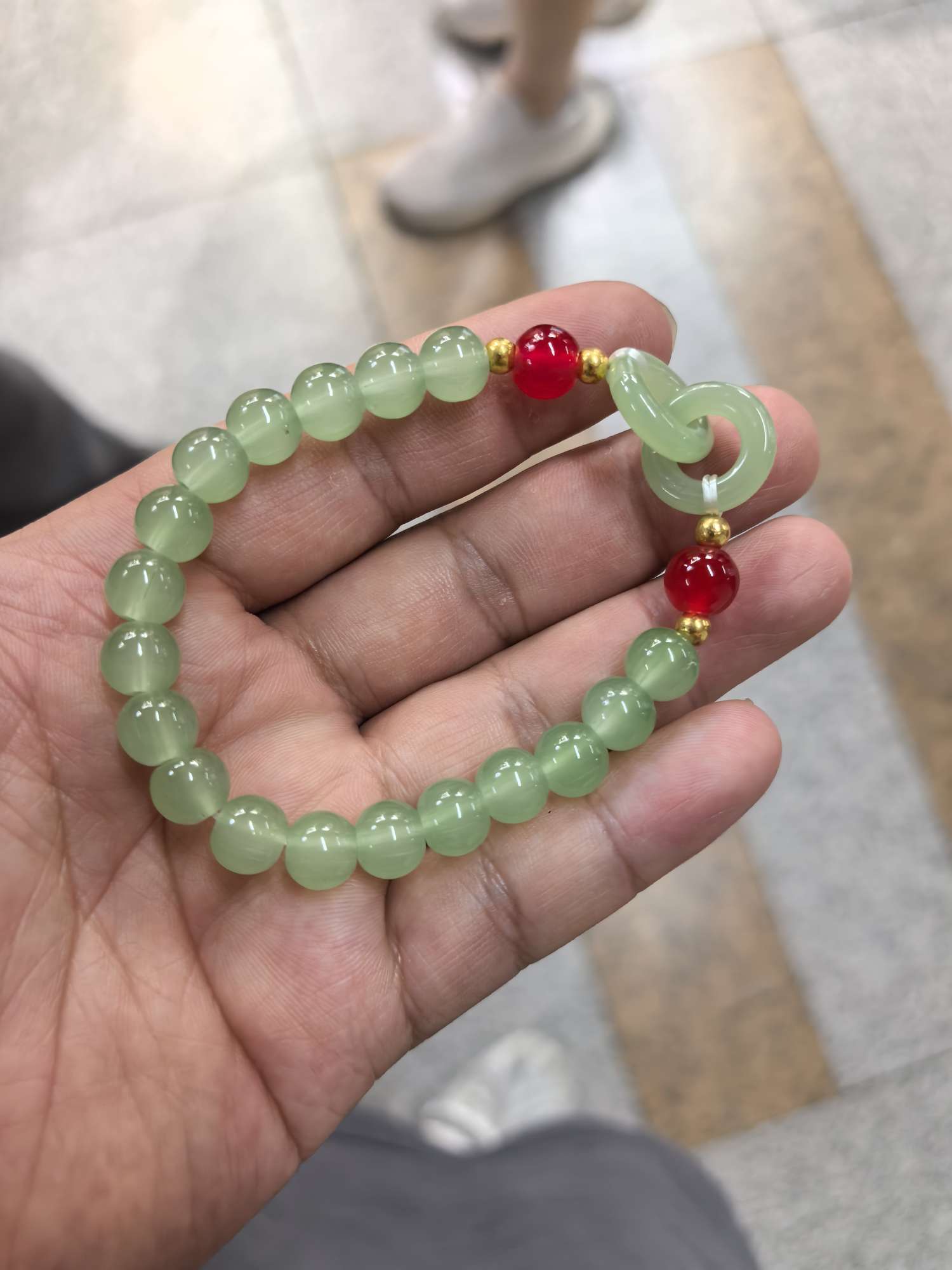 玻璃手串珍珠手链朱砂饰品手串 精致手饰 优雅女士首饰 气质手链 时尚饰品 珍珠朱砂手链