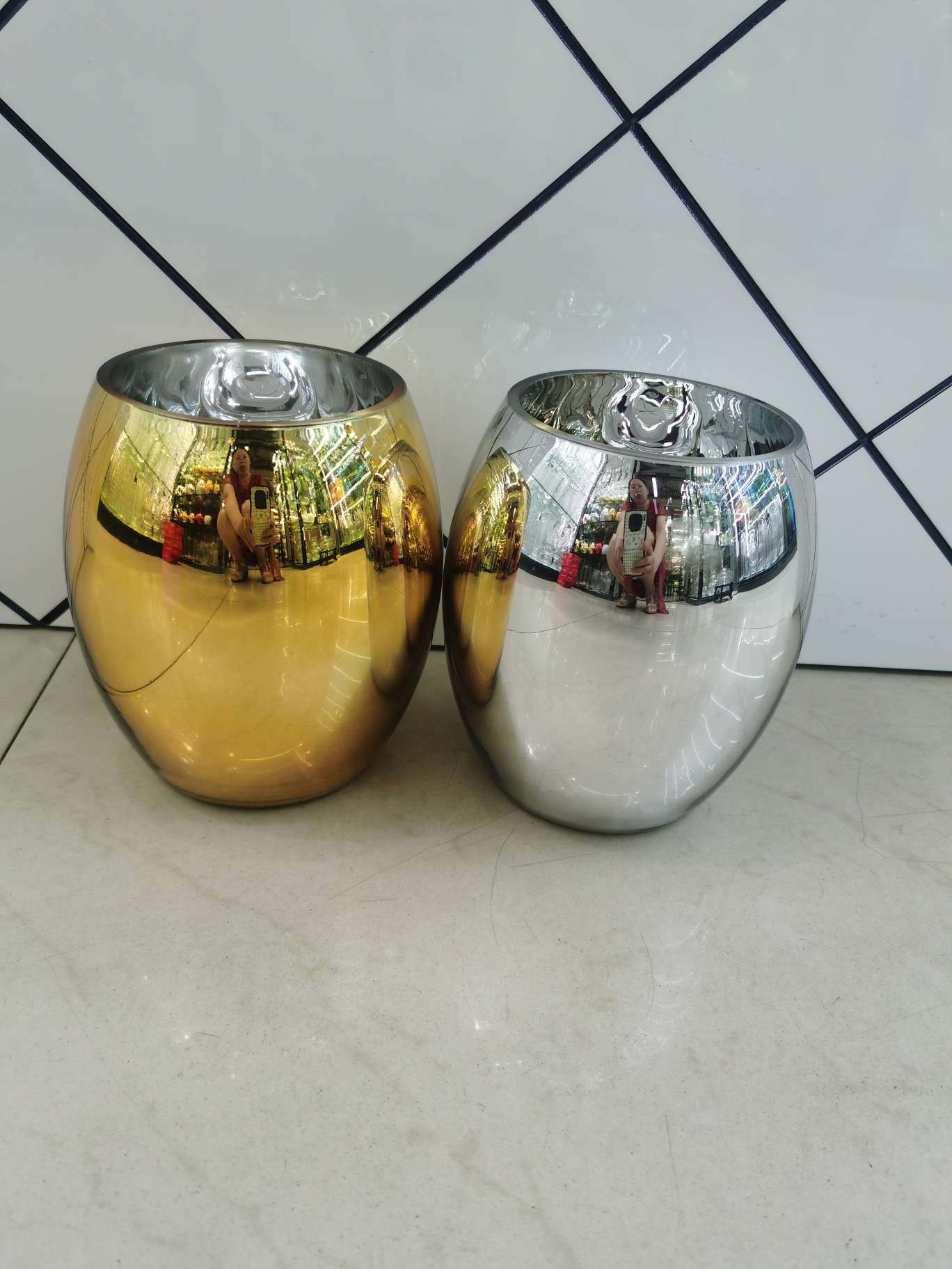 批发玻璃金色银色花瓶客厅餐桌家居摆件婚庆用品