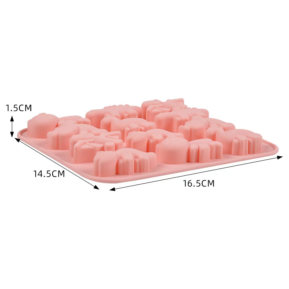The popular Douyin Douyin cartoon Jurassic dinosaur cake silicone mold, homemade chocolate mold, cartoon cute 12-hole DIY silicone mold Application Scenario