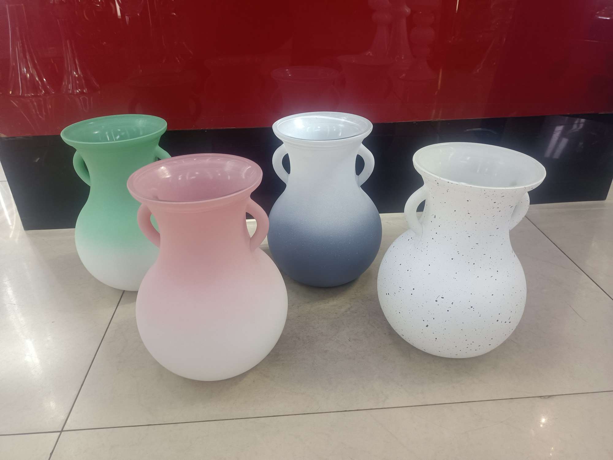 Frosted small jar vase