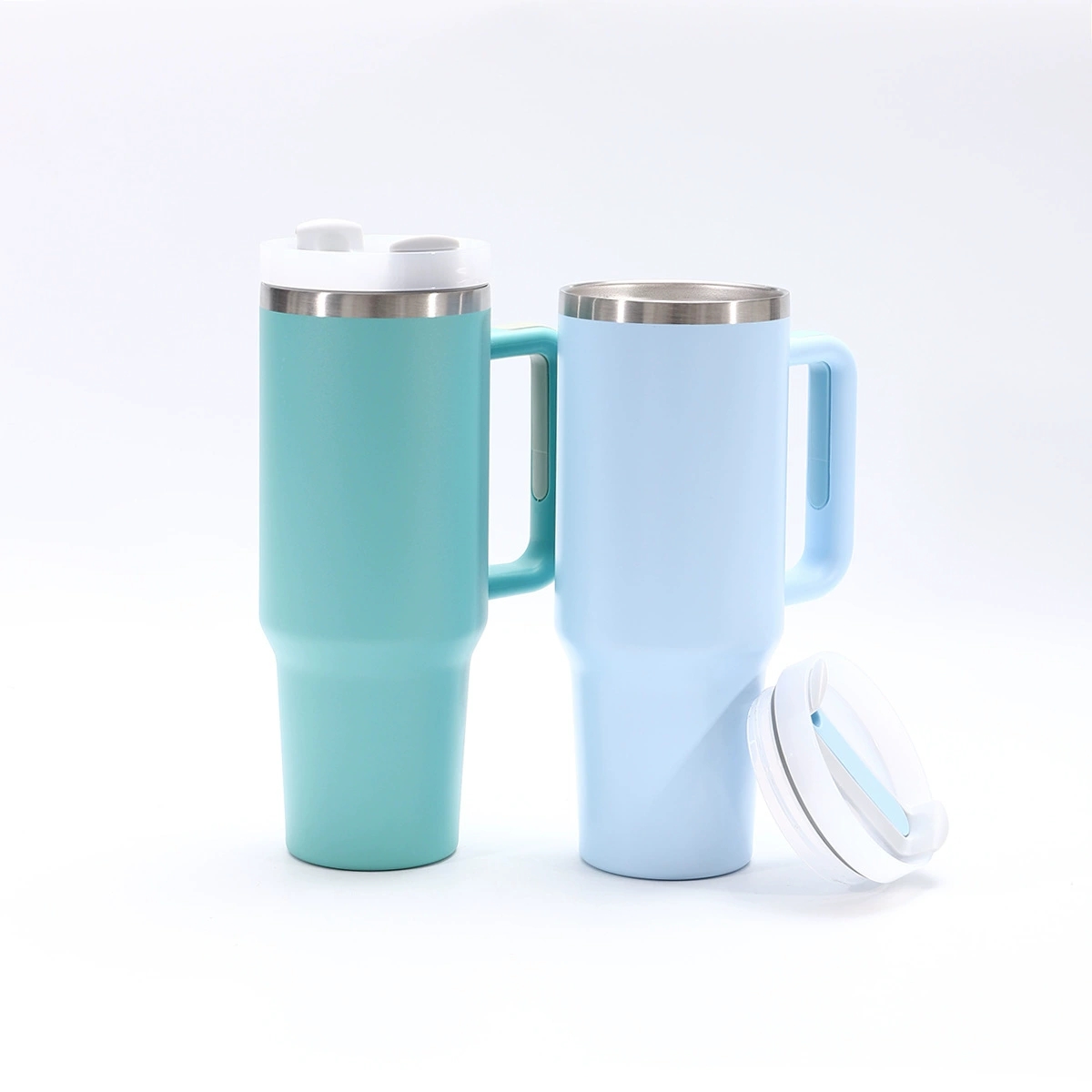 S98-YHSQ7451 Cross-border stainless Steel second-generation 40oz handle cup, 304 car cup, vacuum double-layer portable straw, insulated ice cup Item Picture