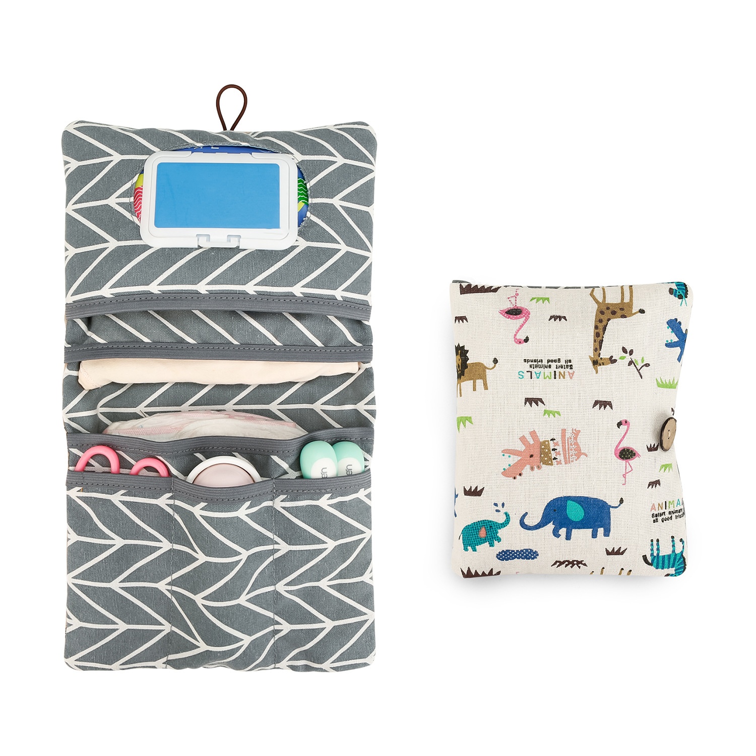 跨境热销便携式婴儿洗漱包母婴湿巾盒外出尿片袋婴儿尿不湿收纳袋