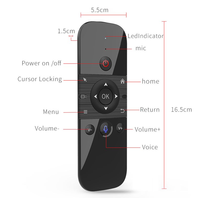 新款 M8无线飞行鼠标陀螺仪智能语音遥控器 适用于 Android 电视盒  1101