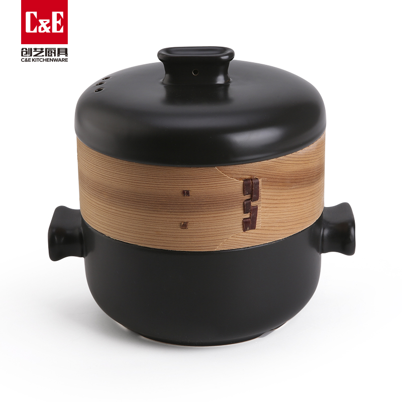 C&E Creative Ceramic steamer, with a high appearance level, is a multi-functional pot for steaming and boiling at the top and bottom, a soup pot, and kitchenware for home use pic 14