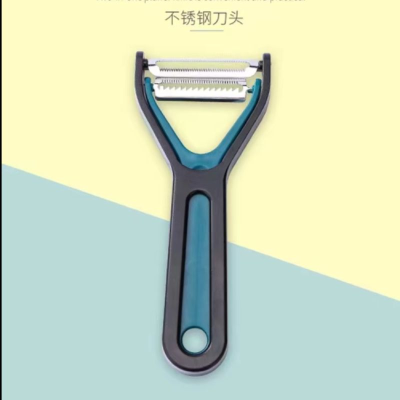 A stainless steel household multi-functional peeler and scraper, a perfect tool for peeling and slicing fruits, vegetables, melons and potatoes details Picture