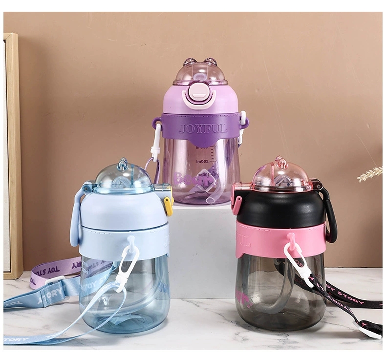 W67-9042 Rabbit Plastic Cup, high appearance level, girls' crossbody water bottle, outdoor portable, girls' and children's straw cup detail image 7