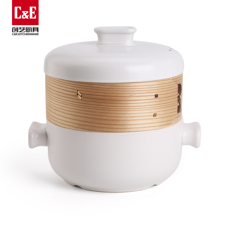 C&E Creative Ceramic steamer, with a high appearance level, is a multi-functional pot for steaming and boiling at the top and bottom, a soup pot, and kitchenware for home use pic 13