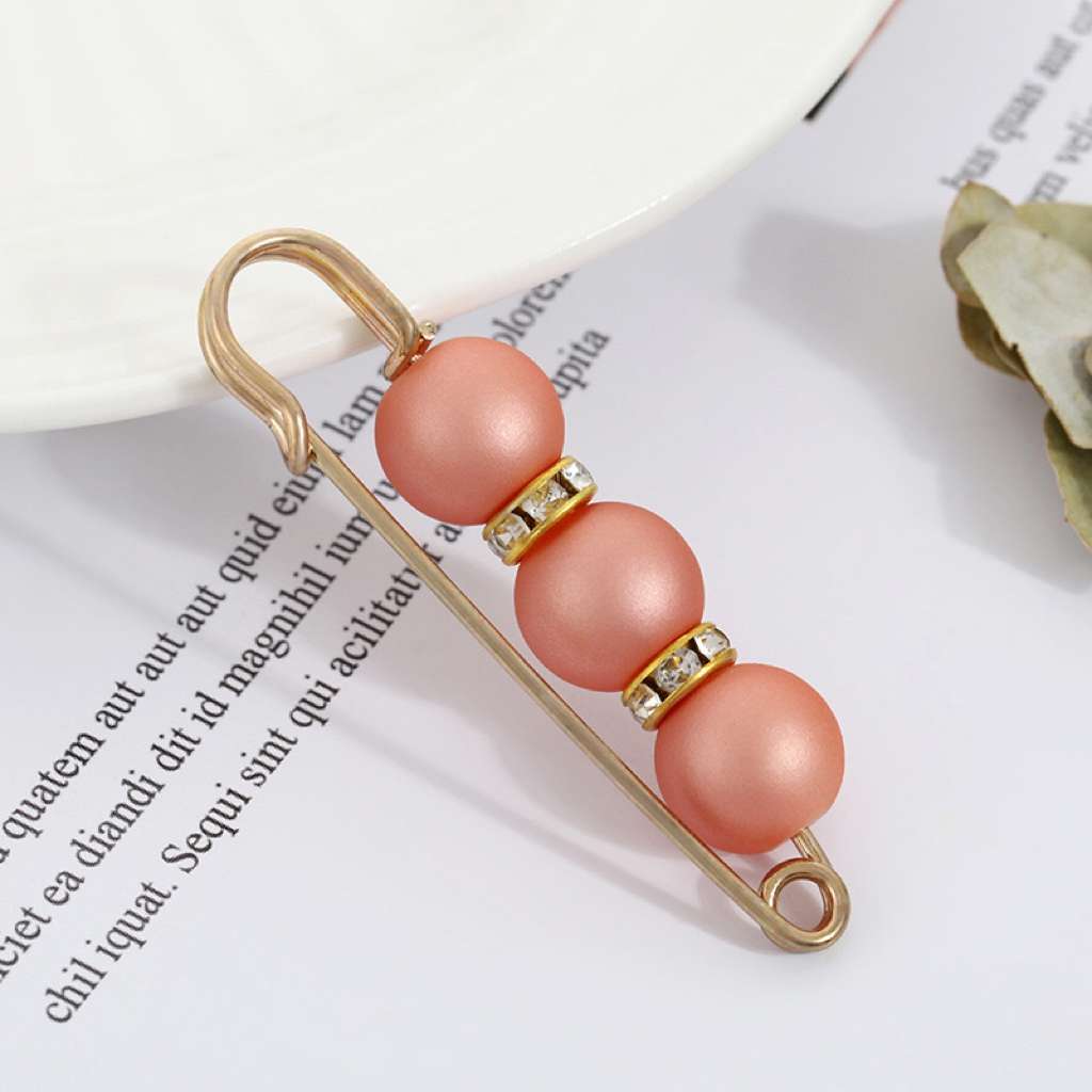 彩色珍珠裤子收腰别针 混彩扣针固定衣服珍珠防走光胸针