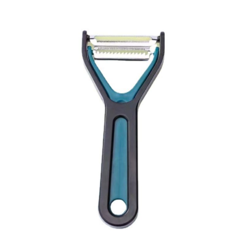 A stainless steel household multi-functional peeler and scraper, a perfect tool for peeling and slicing fruits, vegetables, melons and potatoes Application Scenario