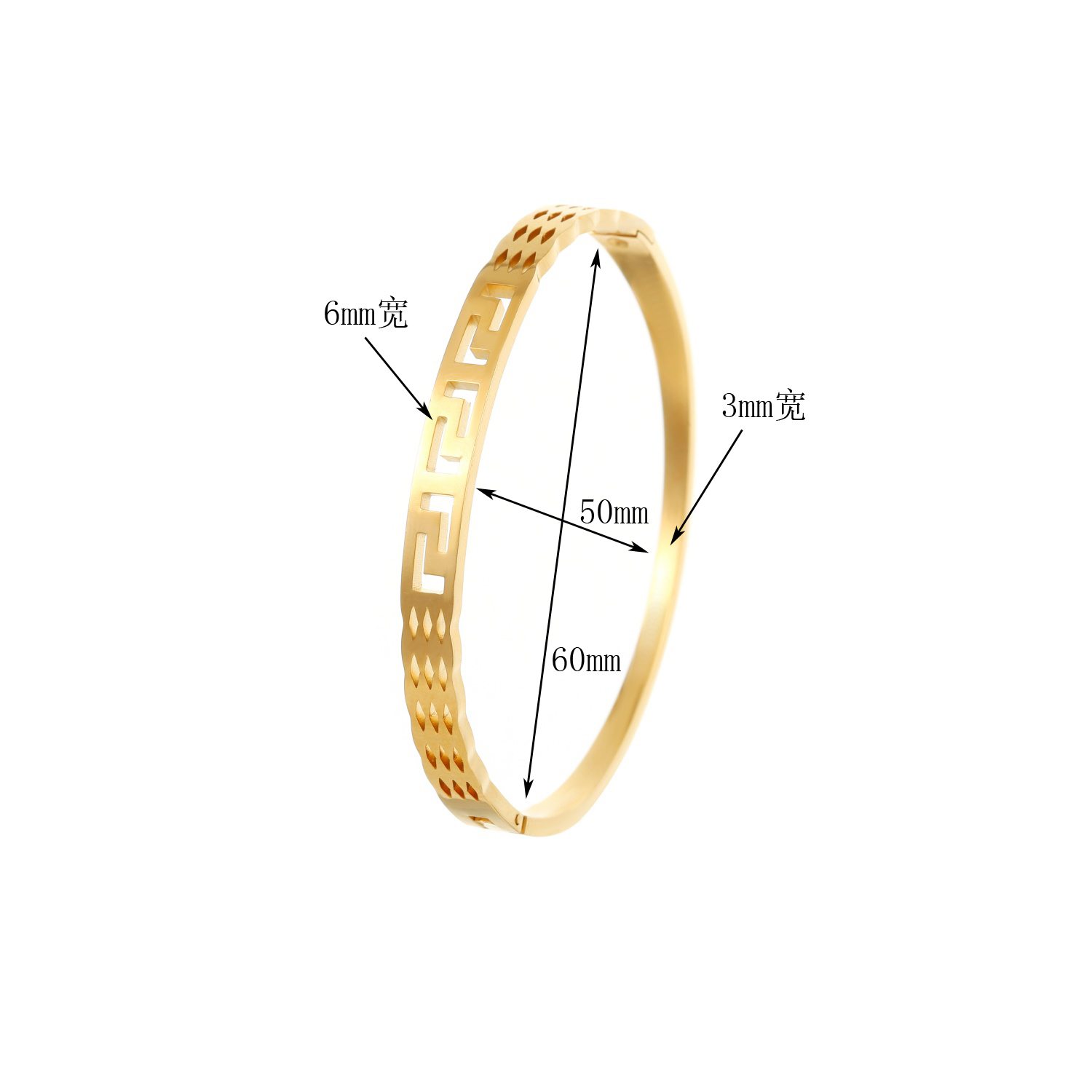 手镯/不锈钢手镯/沙金/叮当手镯/银手镯产品图