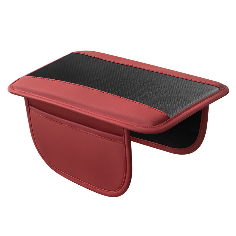 Carbon fiber texture car armrest box pad, multi-functional car storage bag, car handrest box protection pad, car interior height-increasing pad Item Picture